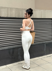 Bộ Đồ Tập Gym Yoga Nữ UNIQ Cool Peel – Áo Lưng Chéo Bản Mảnh Điều Chỉnh & Quần Legging Cạp Cao