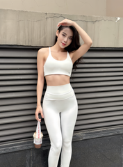 Bộ Đồ Tập Gym Yoga Nữ UNIQ Cool Peel – Áo Lưng Chéo Bản Mảnh Điều Chỉnh & Quần Legging Cạp Cao