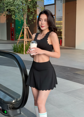 Set Váy Pickleball Nữ UNIQ Cool Peel - Áo Butterfly & Chân Váy Viền Sóng