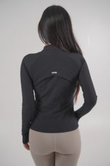 Áo Khoác Thể Thao Nữ UNIQ Vải Thun Gân Dáng Ôm Tay Dài Xỏ Ngón Có Túi