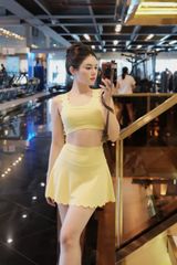 Set Váy Pickleball Nữ UNIQ Cool Peel - Áo Butterfly & Chân Váy Viền Sóng