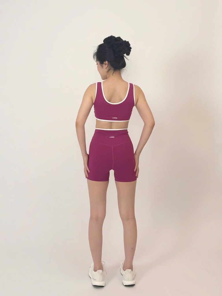 Bộ Đồ Tập Gym Yoga Nữ UNIQ Cool Peel - Áo Cổ Vuông Viền Trắng & Quần Legging Đùi Cạp Chéo