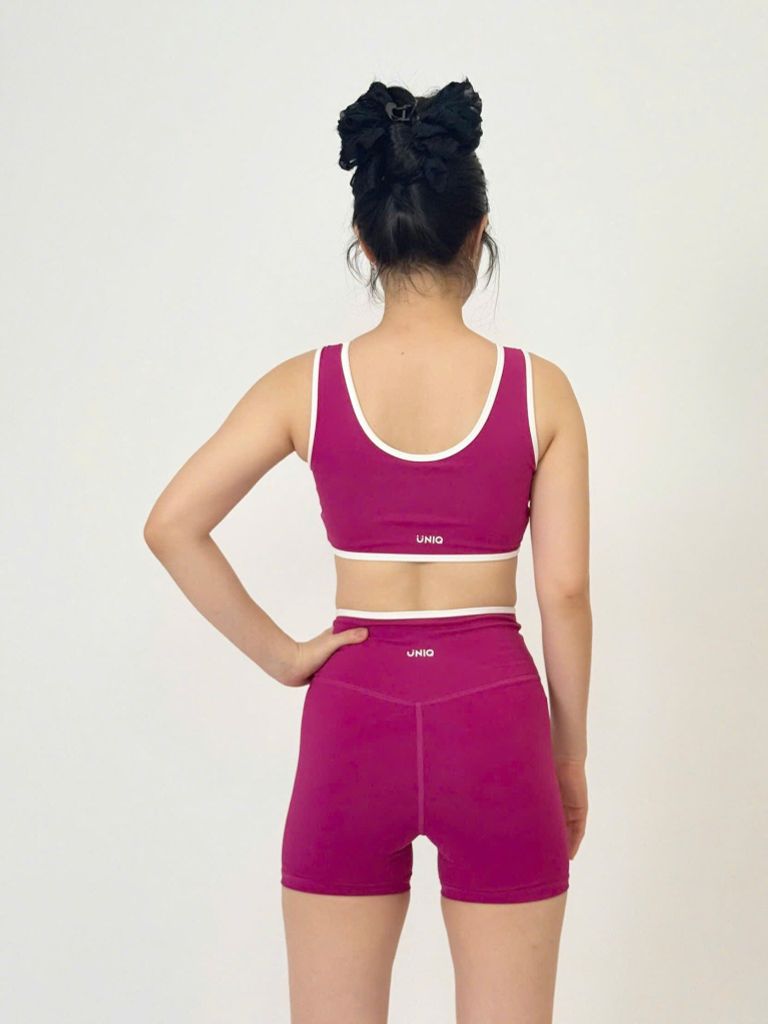 Bộ Đồ Tập Gym Yoga Nữ UNIQ Cool Peel - Áo Cổ Vuông Viền Trắng & Quần Legging Đùi Cạp Chéo