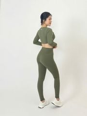 Bộ Đồ Tập Gym Yoga Nữ UNIQ Cool Peel - Áo Viền Sóng Tay Dài & Quần Legging Dài