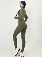 Bộ Đồ Tập Gym Yoga Nữ UNIQ Cool Peel - Áo Viền Sóng Tay Dài & Quần Legging Dài