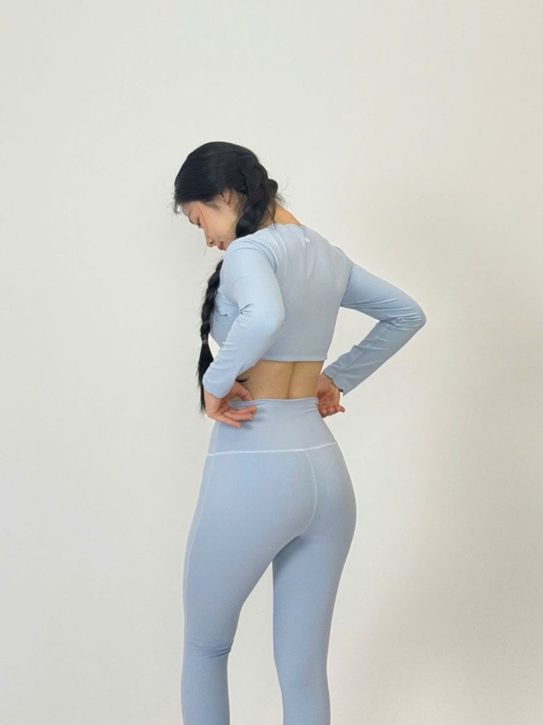 Bộ Đồ Tập Gym Yoga Nữ UNIQ Cool Peel - Áo Viền Sóng Tay Dài & Quần Legging Dài