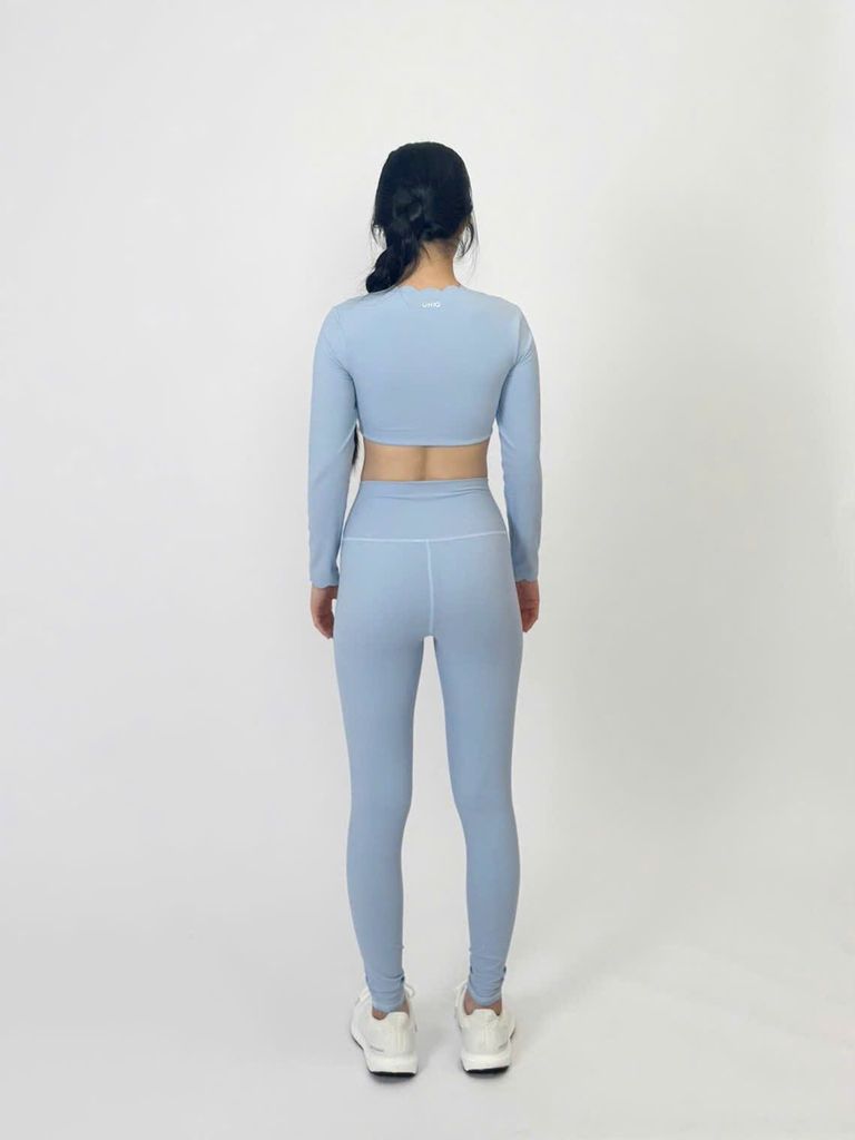 Bộ Đồ Tập Gym Yoga Nữ UNIQ Cool Peel - Áo Viền Sóng Tay Dài & Quần Legging Dài