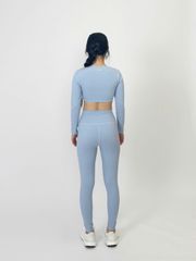 Bộ Đồ Tập Gym Yoga Nữ UNIQ Cool Peel - Áo Viền Sóng Tay Dài & Quần Legging Dài