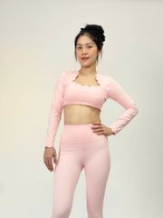 Bộ Đồ Tập Gym Yoga Nữ UNIQ Cool Peel - Áo Viền Sóng Tay Dài & Quần Legging Dài