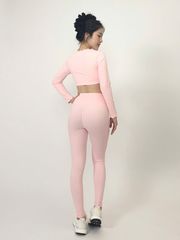 Bộ Đồ Tập Gym Yoga Nữ UNIQ Cool Peel - Áo Viền Sóng Tay Dài & Quần Legging Dài