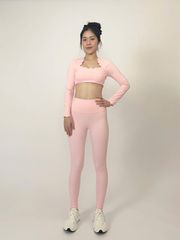 Bộ Đồ Tập Gym Yoga Nữ UNIQ Cool Peel - Áo Viền Sóng Tay Dài & Quần Legging Dài