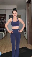 Bộ Đồ Tập Gym Yoga Nữ UNIQ Cool Peel - Áo Dây Đan & Quần Legging Ống Loe