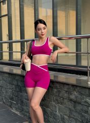 Bộ Đồ Tập Gym Yoga Nữ UNIQ Cool Peel - Áo Cổ Vuông Viền Trắng & Quần Legging Đùi Cạp Chéo