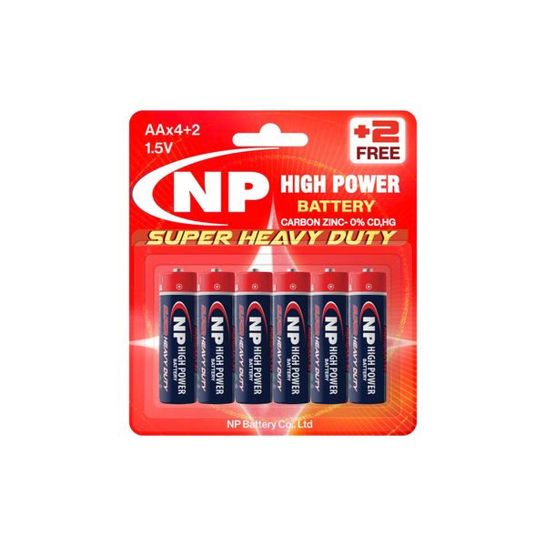 Pin Carbon AA - R6P(EG) Vỉ 4 Viên Tặng 2 Viên – NP Battery