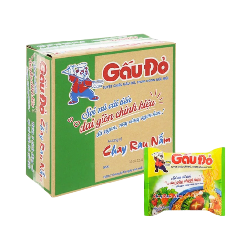  Mì Chay Rau Nấm - Gấu Đỏ 