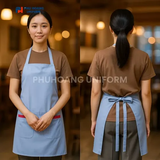  Tạp Dề Yếm Xanh Pastel Phối Đỏ 