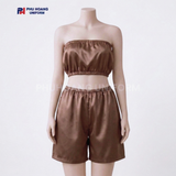  Bộ Quần Áo Quây Spa Cho Khách Màu Nâu Nhạt 