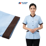  ÁO TẠP VỤ XANH NHẠT PHỐI VIỀN 