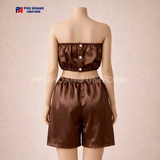  Bộ Quần Áo Quây Spa Cho Khách Màu Nâu Đậm 