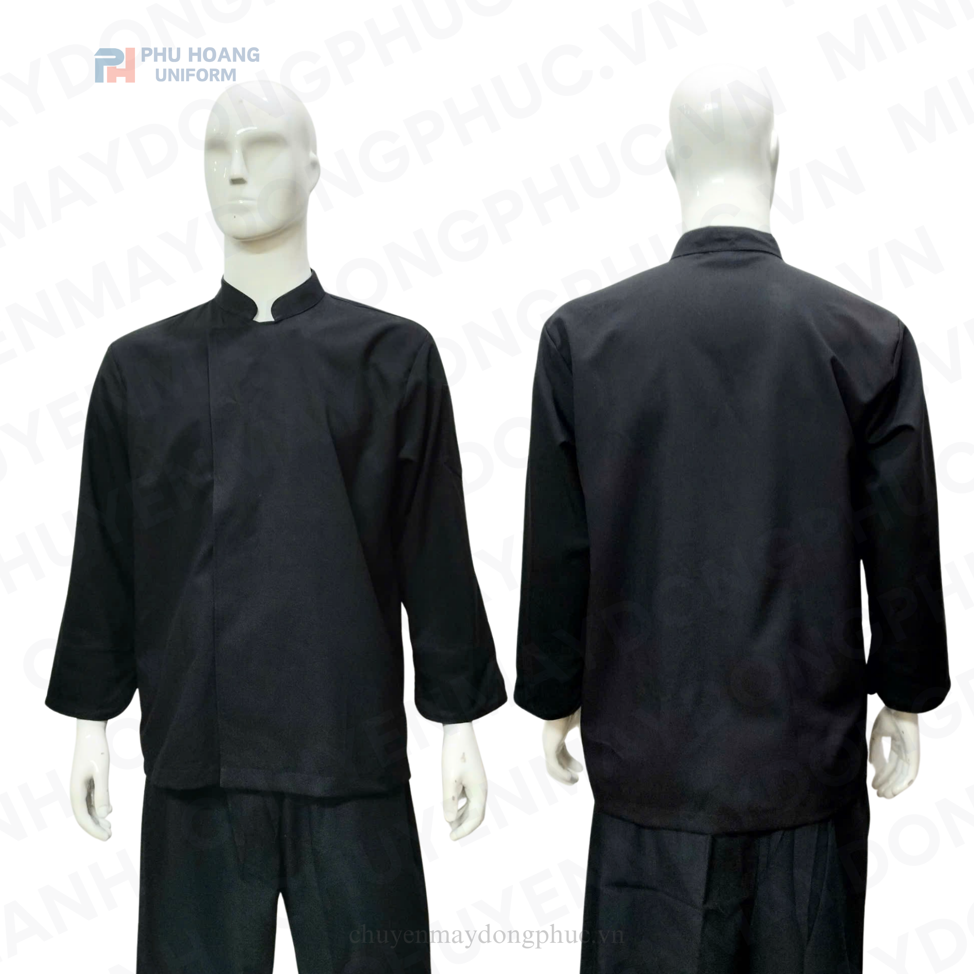  ÁO BẾP NÚT BẤM MAY SẴN 012 