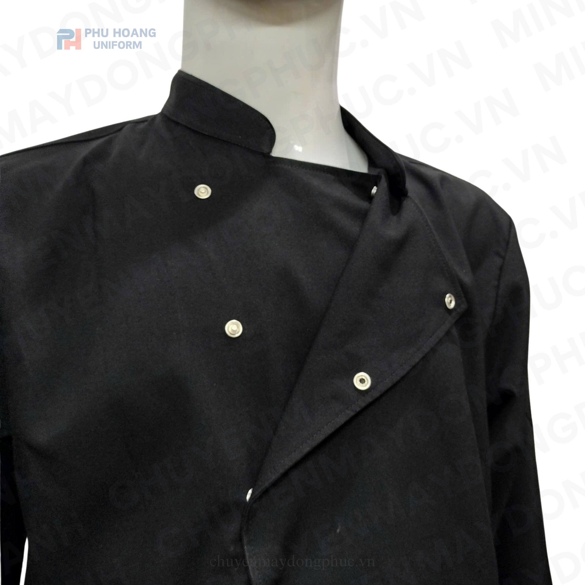  ÁO BẾP NÚT BẤM MAY SẴN 012 