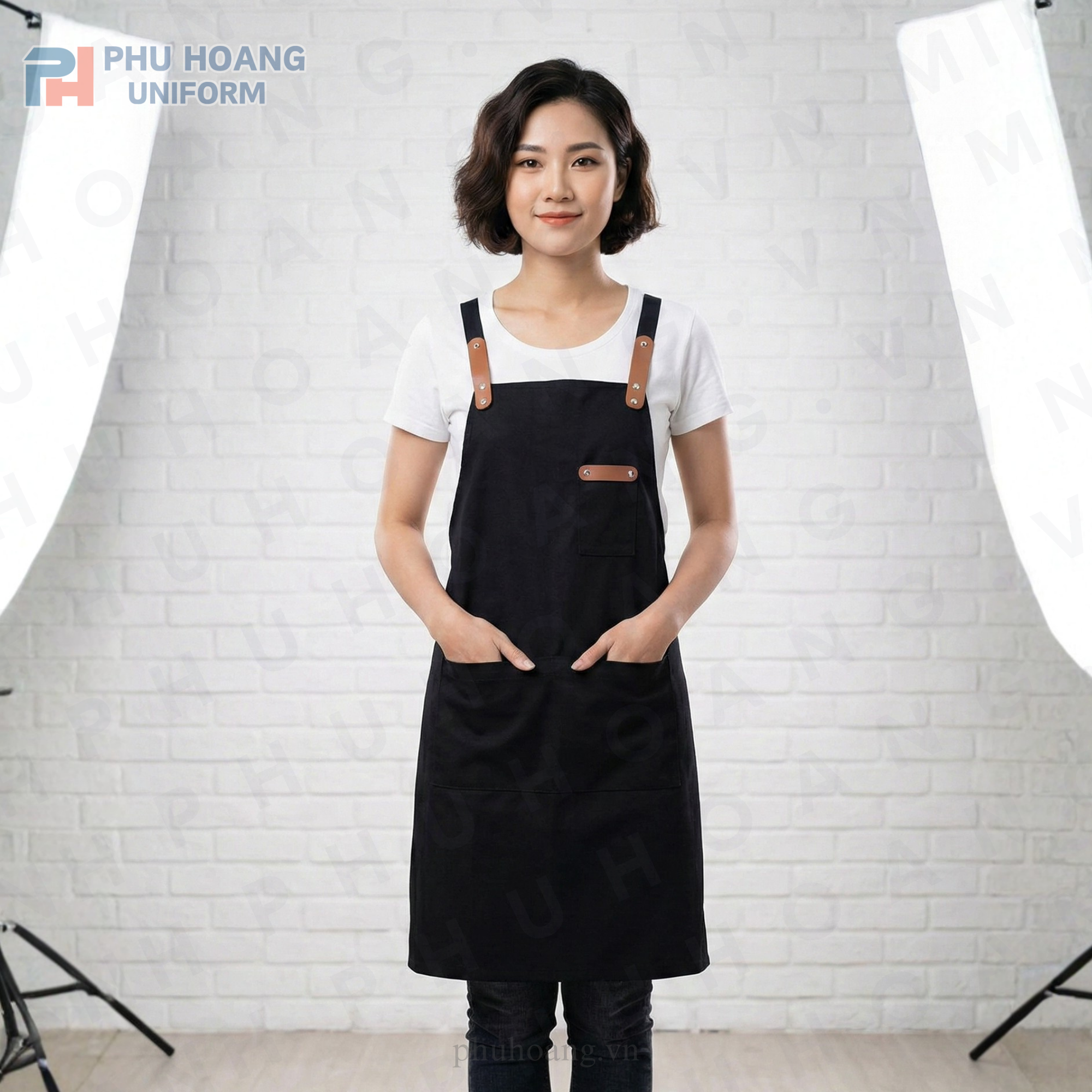  TẠP DỀ ĐEN PHỐI DA DÂY CANVAS ĐEN 