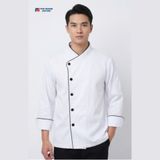  ÁO BẾP CỔ CHÉO 1 HÀNG NÚT TAY DÀI 