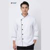 Áo Bếp Cổ Chéo 1 Hàng Nút Tay Dài