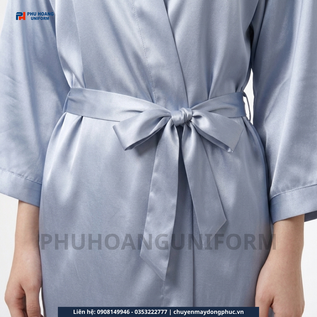 Áo Choàng Spa Màu Xám Xanh