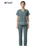  Bộ Đồ Spa Cổ Tim Màu Xám Xanh 