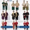  Đồng Phục Nhà Hàng Thái Xanh Rêu Đậm Phối Gấm Họa Tiết Lửa Thái 