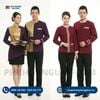  Đồng Phục Nhà Hàng Thái 2 Tông Tím Và Đỏ Đô Phối Viền Vàng 