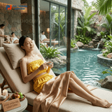  Bộ Quần Áo Quây Spa Cho Khách Màu Vàng Đậm 