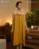  VÁY QUÂY SPA DÀNH CHO KHÁCH MÀU NÂU MAY SẴN 015 