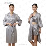  ÁO CHOÀNG SPA PHI LỤA XÁM 