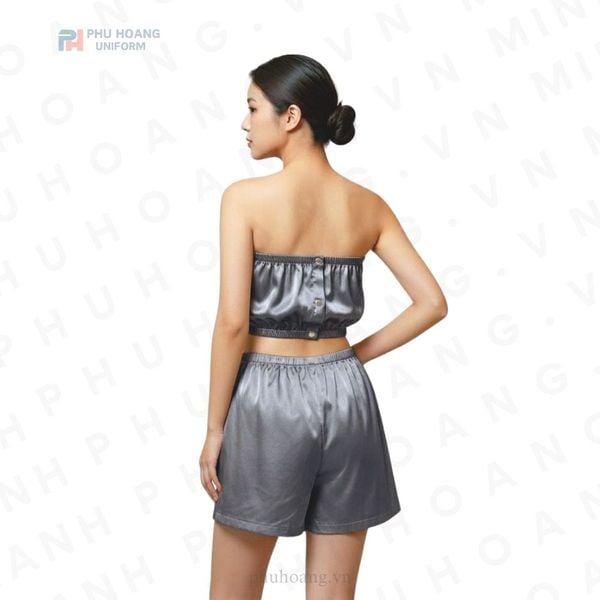 ÁO CHOÀNG SPA PHI LỤA XÁM