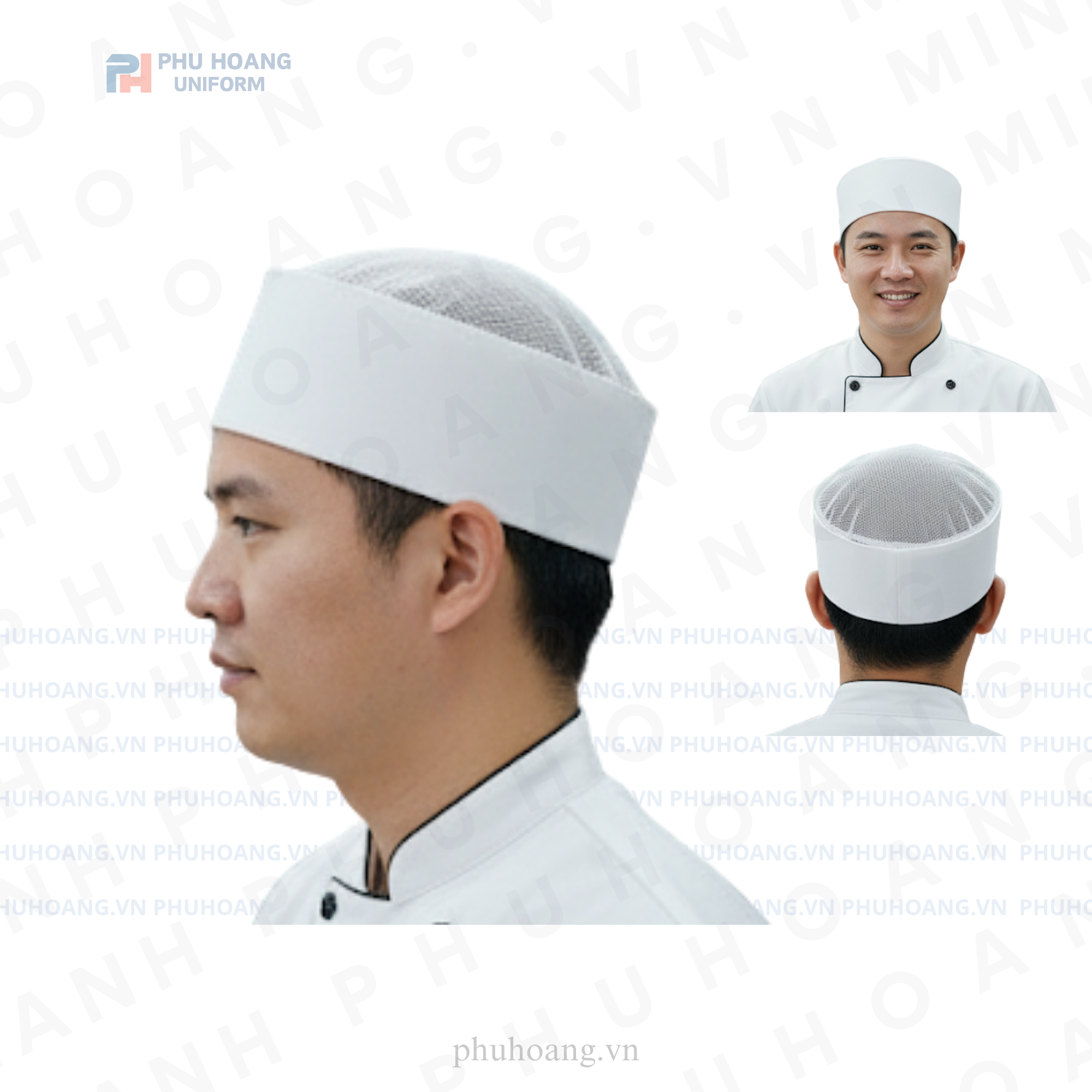  NÓN BẾP NHẬT GẤP CHÓP LƯỚI TRẮNG 