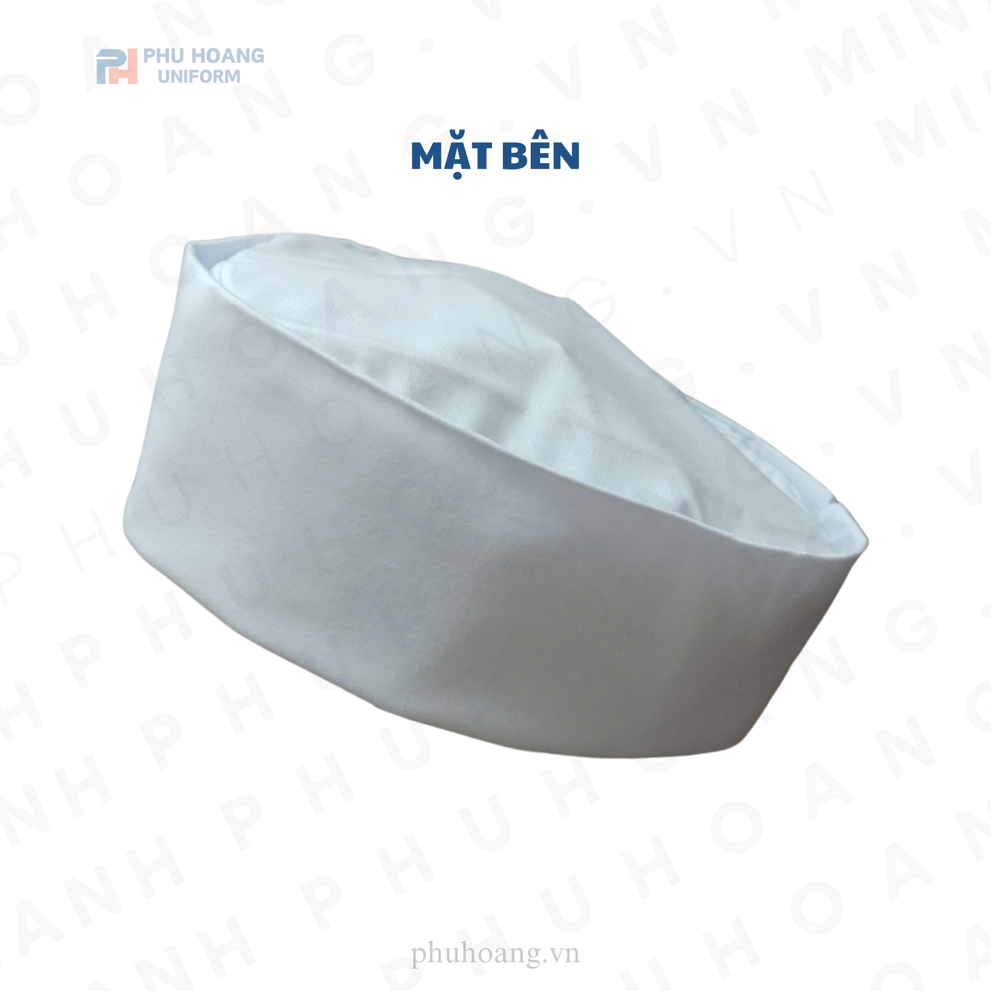  NÓN BẾP NHẬT GẤP CÓ CHÓP VẢI TRẮNG ĐỤC 