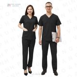  Bộ Đồ Spa Cổ Tim Màu Đen 