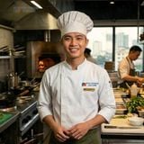  Nón Bếp Xếp Ly Màu Kem 