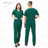  Bộ Scrubs Nam Xanh Lá Đậm 