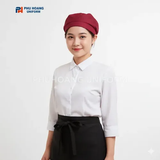  NÓN PHỤC VỤ MÀU ĐỎ ĐÔ MAY SẴN 005 