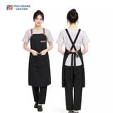  Tạp Dề Dây Chéo Phối Da Thật 