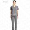  BỘ SCRUBS CỔ TIM MÀU XÁM 