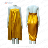  VÁY QUÂY SPA DÀNH CHO KHÁCH MÀU VÀNG ĐỒNG MAY SẴN 023 