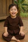  BỘ ĐỒ BÀ BA TRẺ EM MÀU NÂU MAY SẴN 