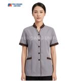  ÁO TẠP VỤ XÁM VIỀN NÂU 