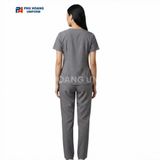 BỘ SCRUBS CỔ TIM MÀU GHI 