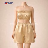  Bộ Quần Áo Quây Spa Cho Khách Màu Vàng Kim 