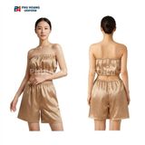  Bộ Quần Áo Quây Spa Cho Khách Màu Vàng Đồng 